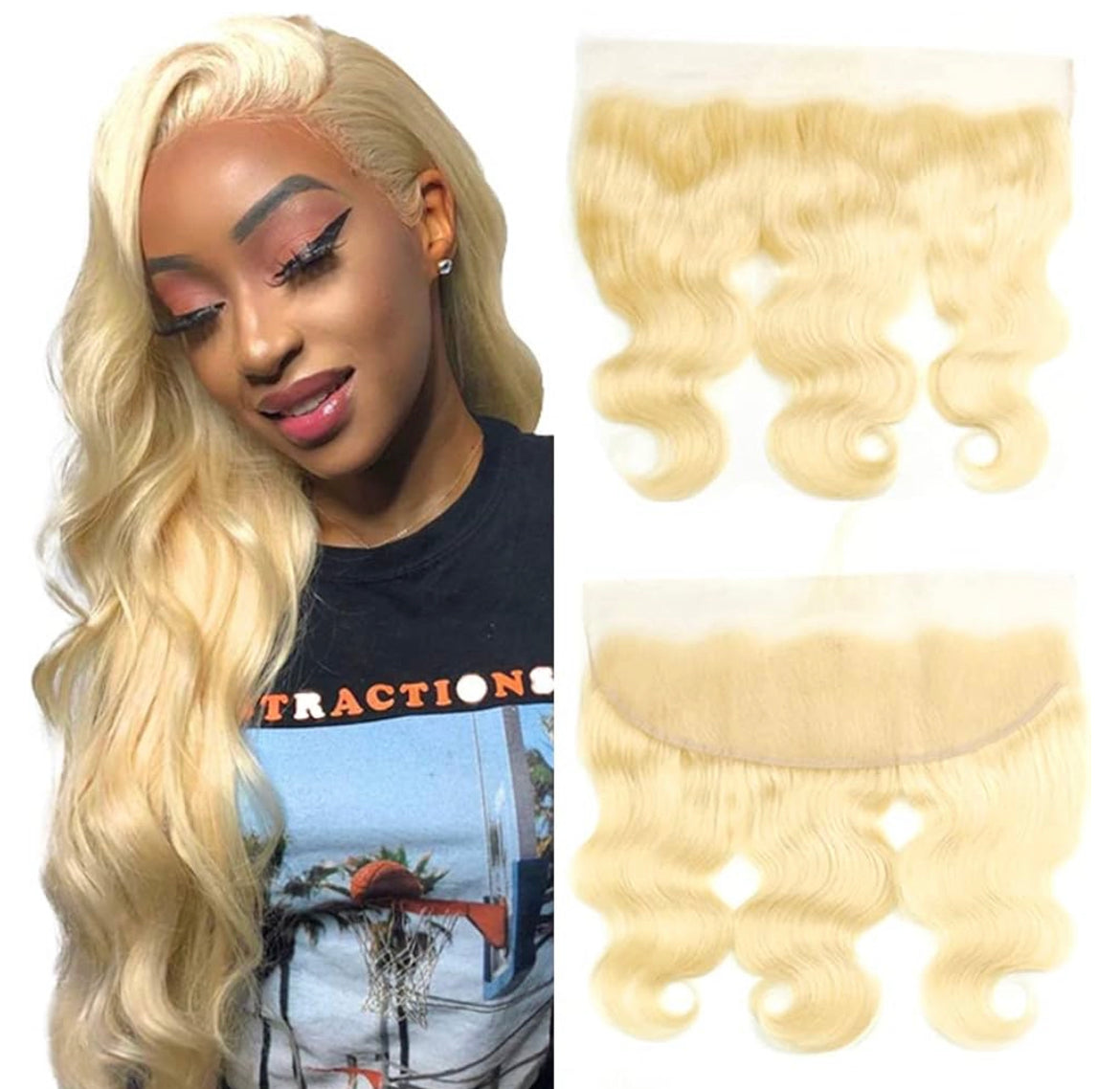 613 blonde lace frontal & lace closure