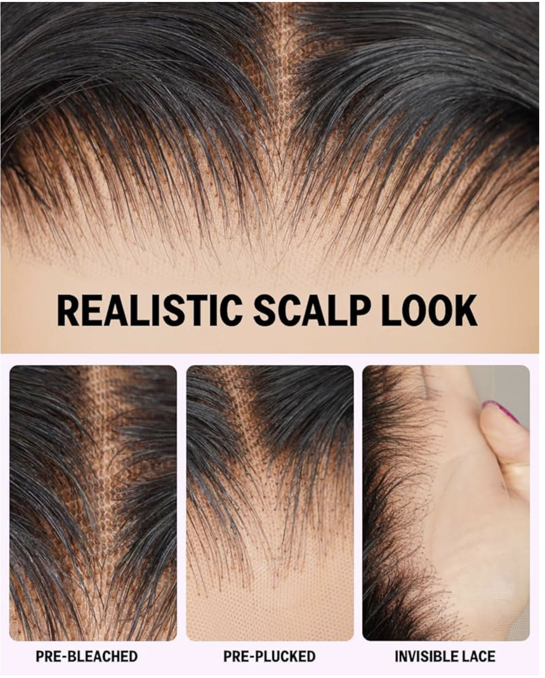 Glueless HD lace wig natural color