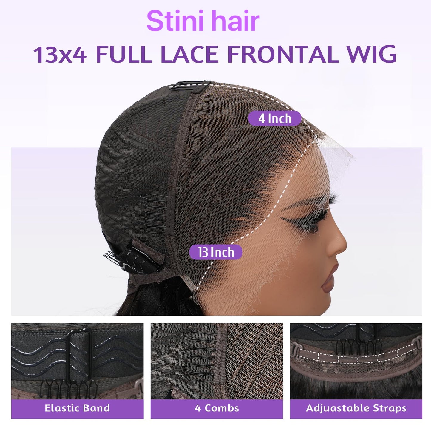 12A 13*4 HD Lace Frontal Glueless Wig 250% Density Natural Color 100% human hair