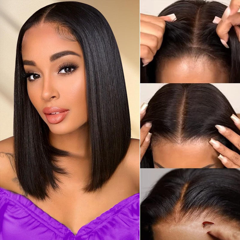 12A Vietnam straight bob wig human hair transparent lace