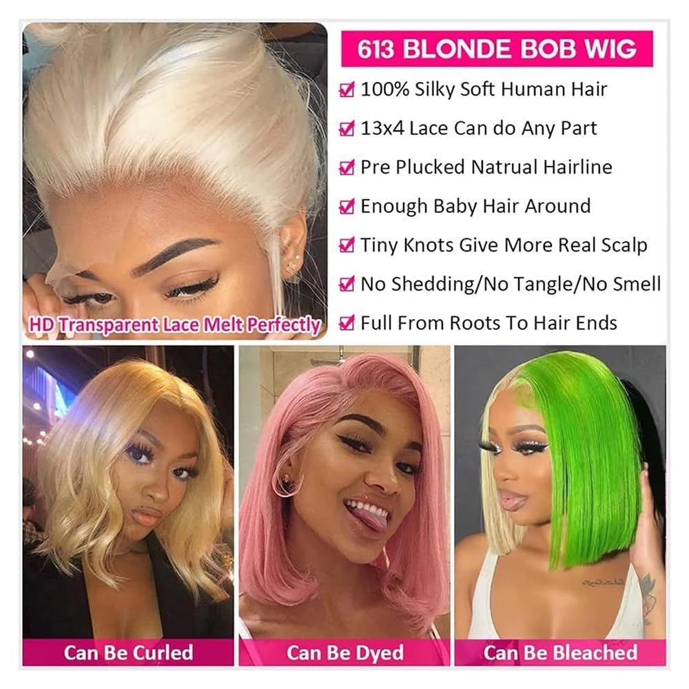 13*4 Transparent Lace Frontal Wig Blonde Color