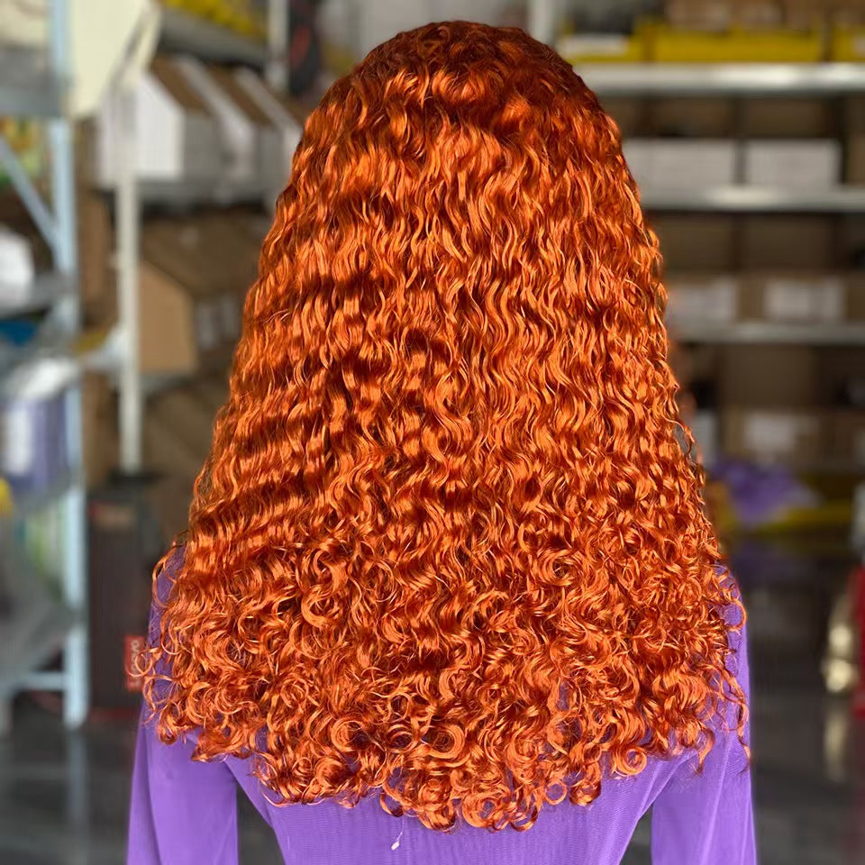 18 inch 13*4 Double Drawn 200 density water wave wig