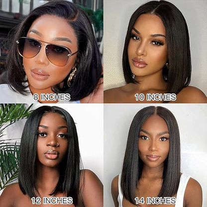 BOB wig natural color transparent lace