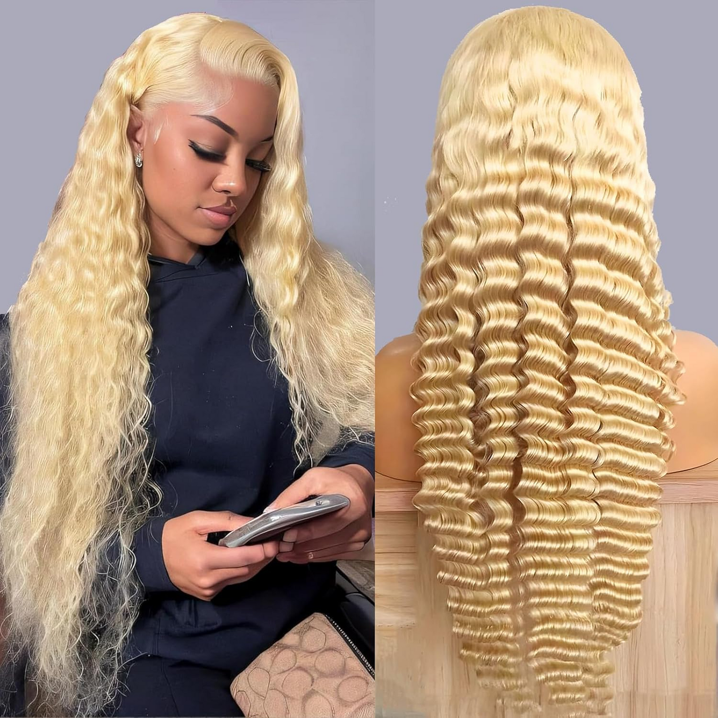 613 blonde HD lace glueless lace wig 200%