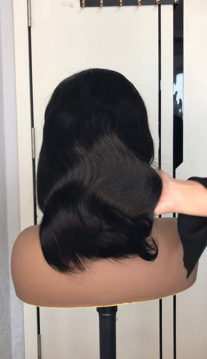 BOB wig natural color transparent lace