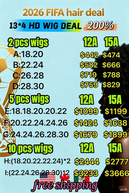 Wholesale 13*4 HD 200% WIG DEAL Natural Color FREE SHIPPING