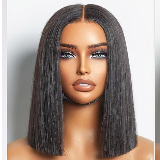 12A Vietnam straight bob wig human hair transparent lace