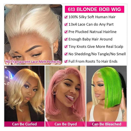 13*4 Transparent Lace Frontal Wig Blonde Color