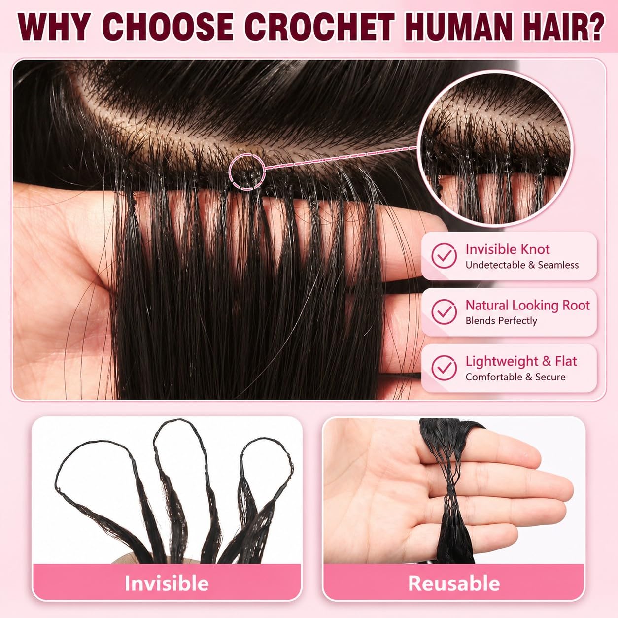 Miracle Knots Crochet Human Hair For Black Women