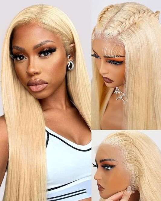613 blonde 13*4 HD full frontal glueless lace wig 200%