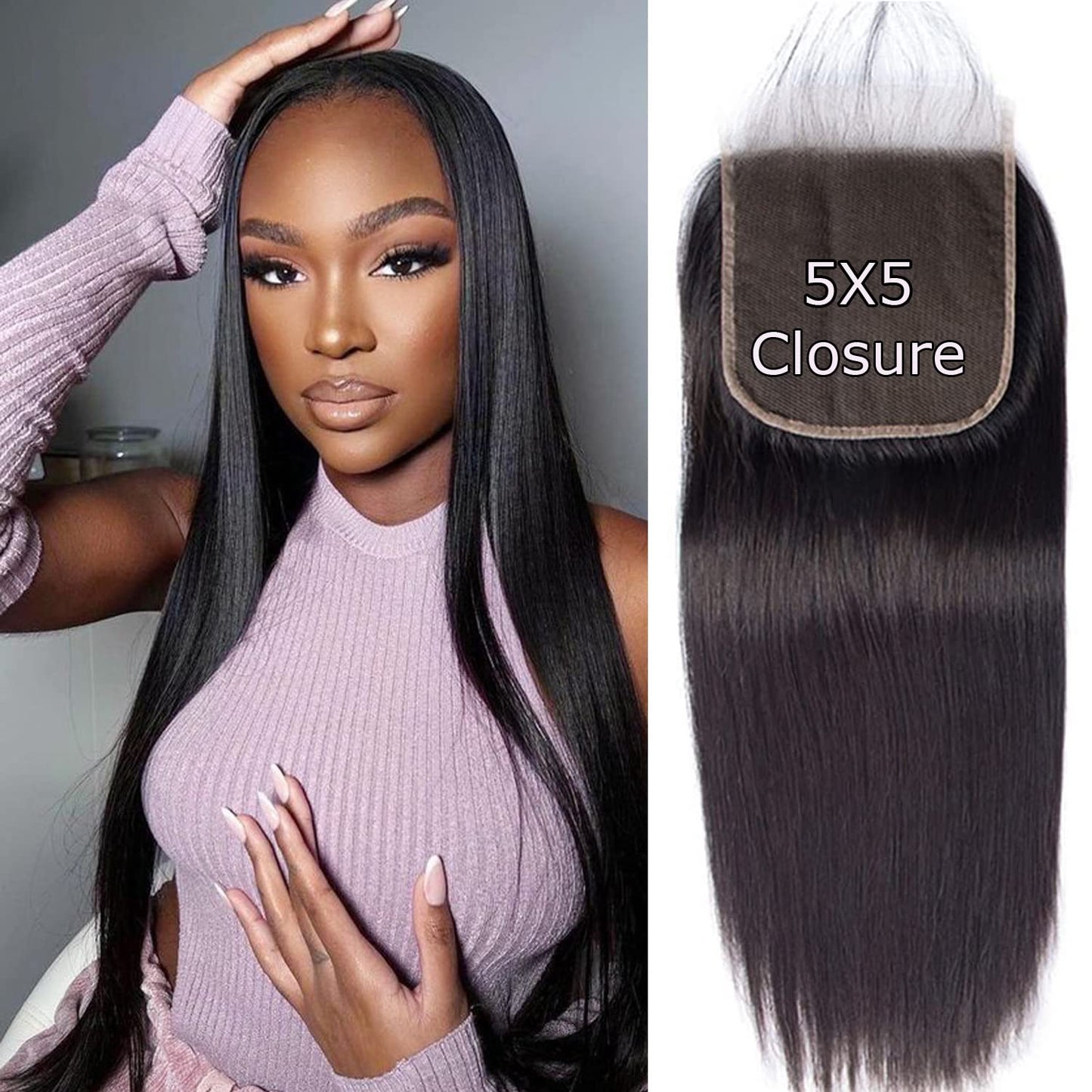 5X5 HD Lace Closure 100% Human Hair
