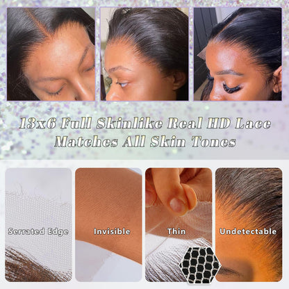 12A 13*6 HD Glueless Lace wig 250% Natural Color 100% human hair
