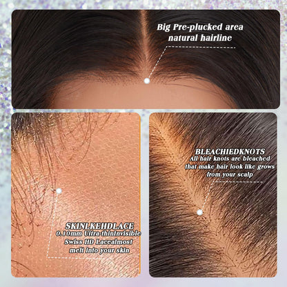 12A 13*6 HD Glueless Lace wig 250% Natural Color 100% human hair