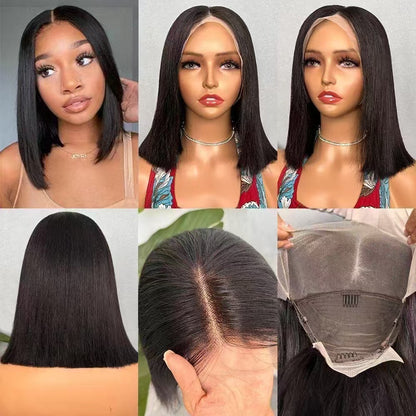 12A Vietnam straight bob wig human hair transparent lace