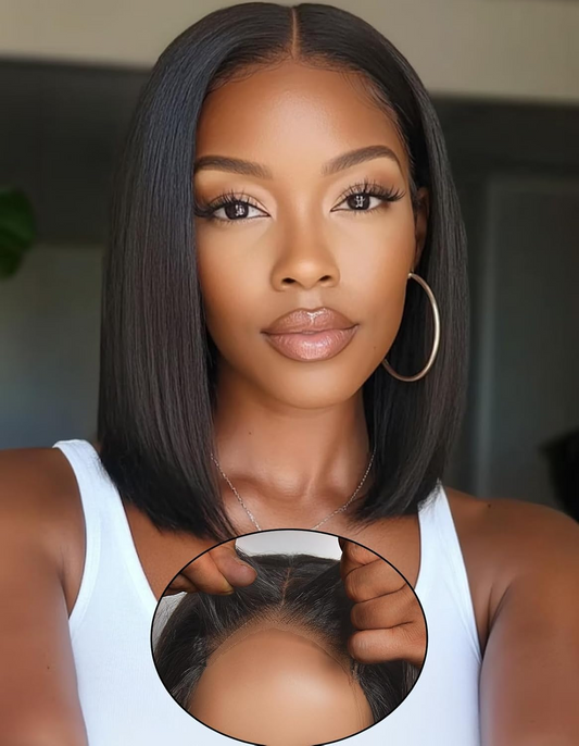 BOB wig natural color transparent lace