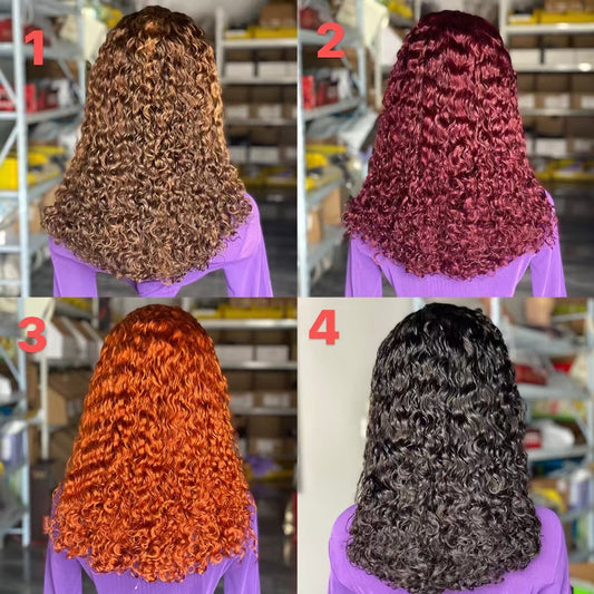 18 inch 13*4 Double Drawn 200 density water wave wig